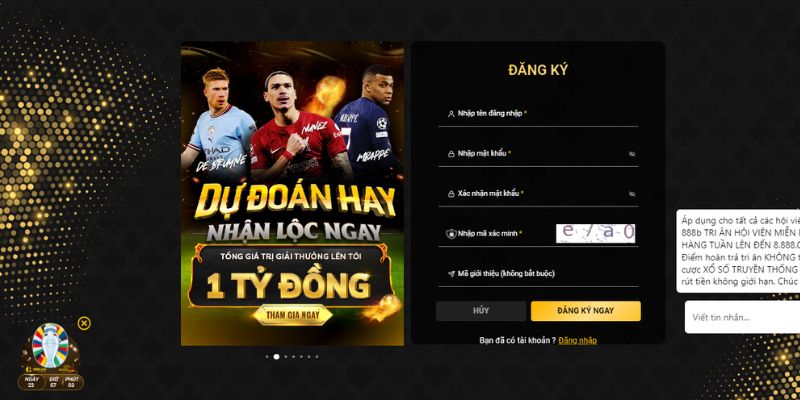 Hướng dẫn đăng ký VIP 888B cho người mới 